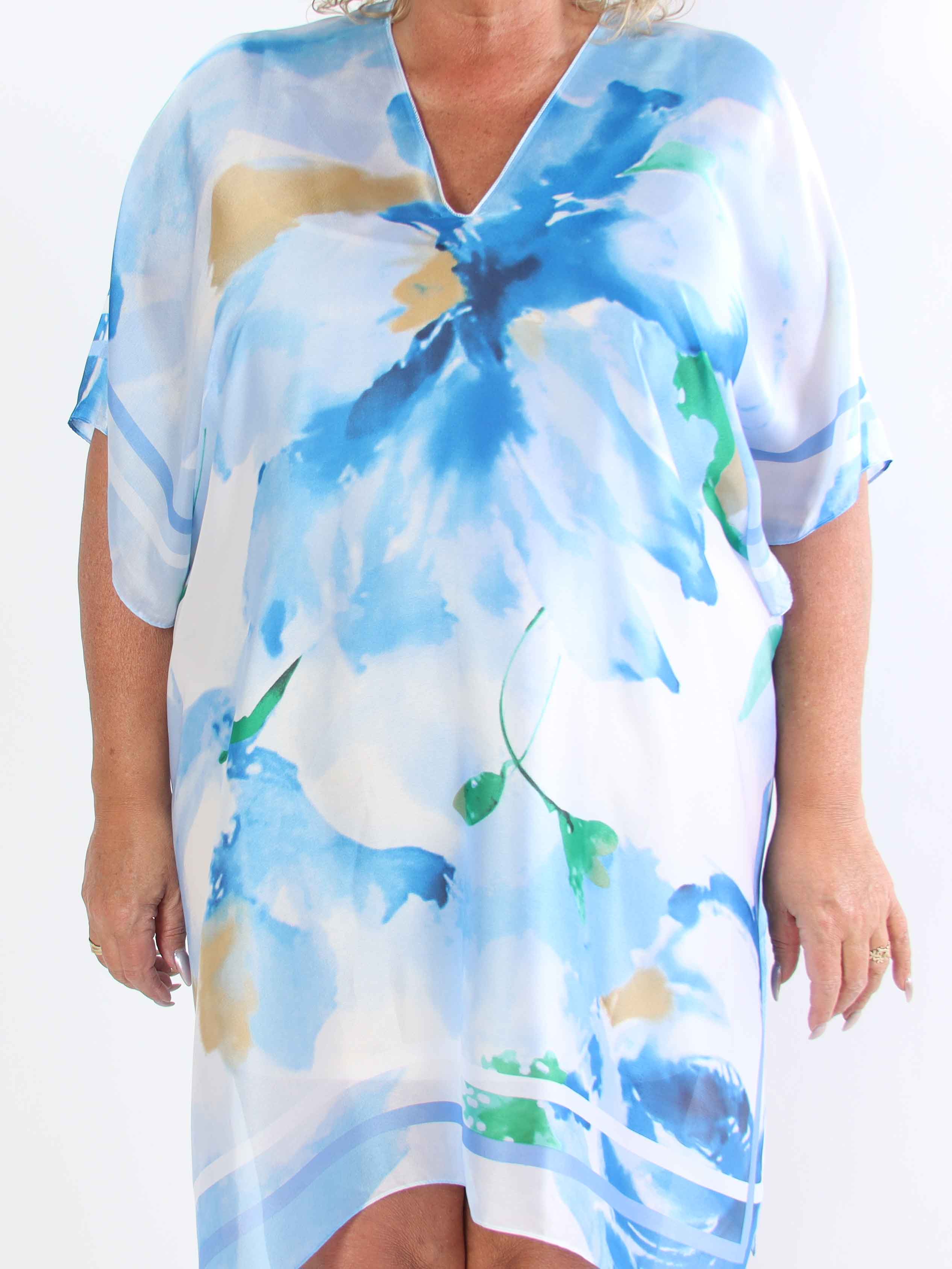 Maggie - Plus size-tunika i mjuk viskos och siden